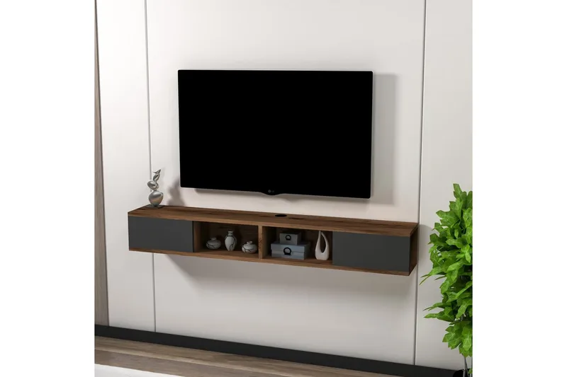 Faval Tv-bänk 140 cm - Valnöt/Antracit - Möbler - Tv möbel & mediamöbel - TV bänk & mediabänk