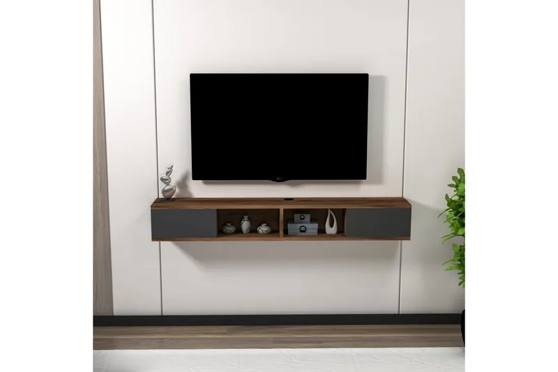 Faval Tv-bänk 140 cm - Valnöt/Antracit - Möbler - Tv möbel & mediamöbel - TV bänk & mediabänk