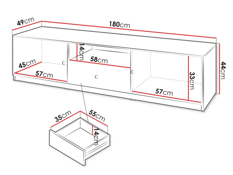 Fayric Tv-bänk 180 cm - Beige - Möbler - Tv möbel & mediamöbel - TV bänk & mediabänk