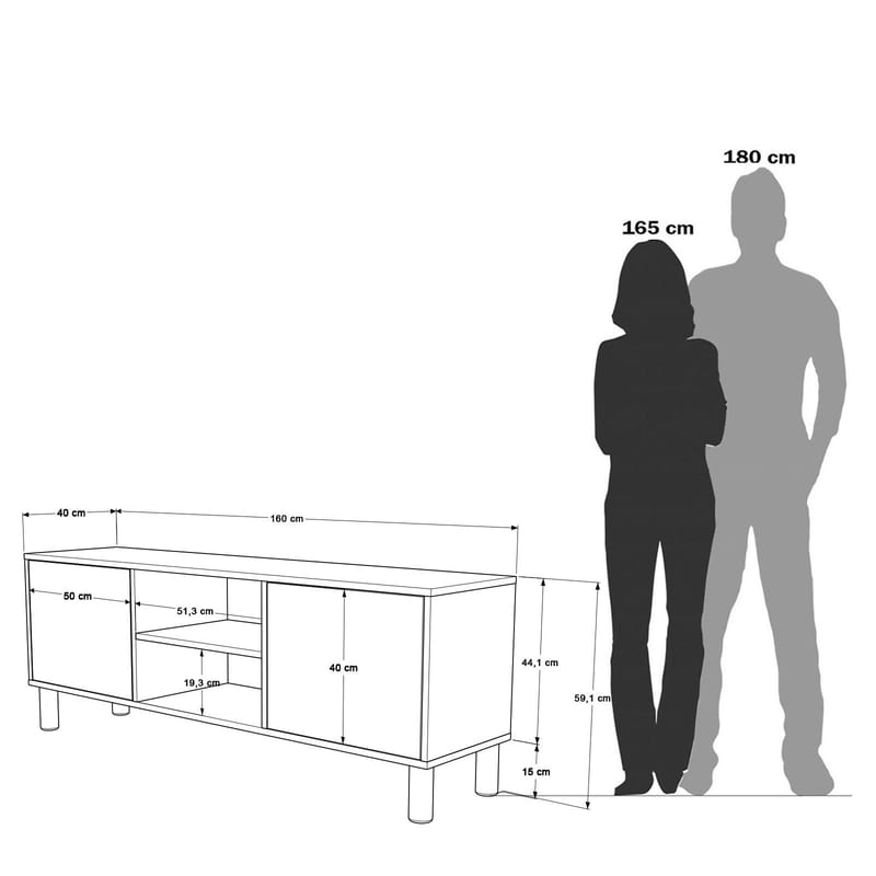 Fento Tv-Bänk 160 cm - Möbler - Tv möbel & mediamöbel - TV bänk & mediabänk