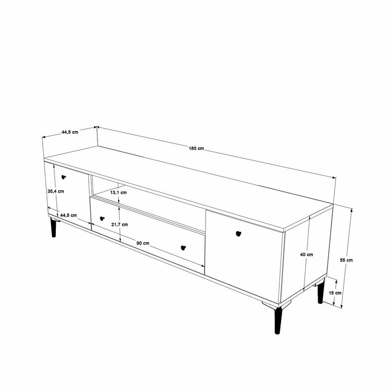 Fenvik TV-bänk 180x55x44,5 cm - Valnöt - Möbler - Tv möbel & mediamöbel - TV bänk & mediabänk