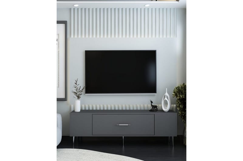 Feynor Tv-bänk 150 cm - Antracit/Silver - Möbler - Tv möbel & mediamöbel - TV bänk & mediabänk