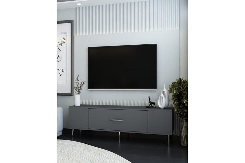 Feynor Tv-bänk 150 cm - Antracit/Silver - Möbler - Tv möbel & mediamöbel - TV bänk & mediabänk
