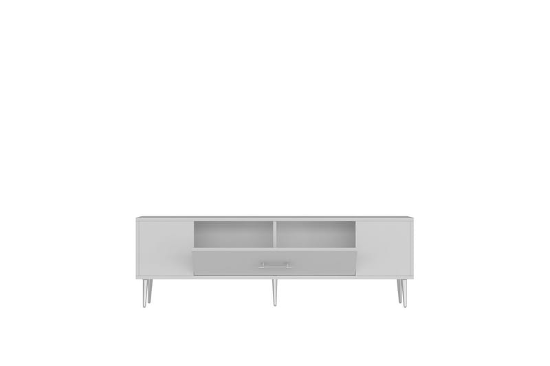 Feynor Tv-bänk 150 cm - Vit/Silver - Möbler - Tv möbel & mediamöbel - TV bänk & mediabänk