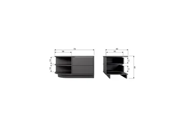 Finca Golvstående TV Bänk Vänster 78 cm med Förvaring i Furu - Svart - Möbler - Tv möbel & mediamöbel - TV bänk & mediabänk
