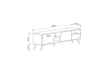 Fiona Tv-bänk 180x35,6 cm Brun/Vit - Hanah Home - Möbler - Tv möbel & mediamöbel - TV bänk & mediabänk
