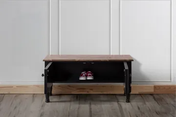 Flor Golvstående Tv Bänk 100 cm med Förvaring i Målat Trä - Svart - Möbler - Tv möbel & mediamöbel - TV bänk & mediabänk