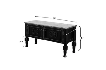 Flor Golvstående Tv Bänk 100 cm med Förvaring i Målat Trä - Svart - Möbler - Tv möbel & mediamöbel - TV bänk & mediabänk