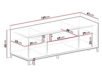 Fonti Golvstående Tv-bänk 159 cm i Träutseende - Brun - Möbler - Tv möbel & mediamöbel - TV bänk & mediabänk