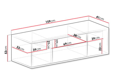 Fonti Tv Bänk 159 cm i Trä - Brun - Möbler - Tv möbel & mediamöbel - TV bänk & mediabänk