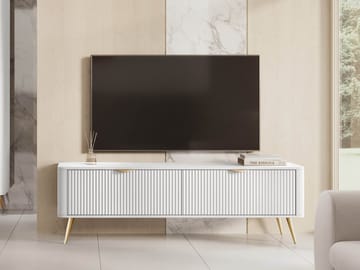 Forba Rektangulär Tv-bänk 164 cm med Förvaring i Målat Trä - Vit - Möbler - Tv möbel & mediamöbel - TV bänk & mediabänk