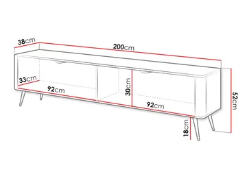 Forba Tv-bänk 200 cm - vit - Möbler - Tv möbel & mediamöbel - TV bänk & mediabänk