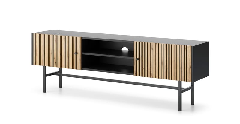 Francisca Tv-bänk 155 cm - Svart/Ek - Möbler - Tv möbel & mediamöbel - TV bänk & mediabänk