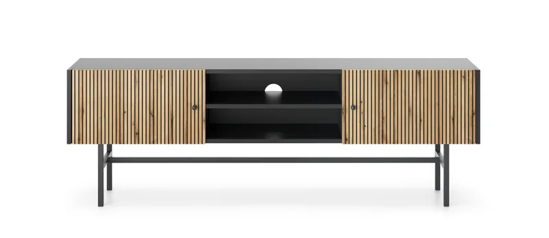 Francisca Tv-bänk 155 cm - Svart/Ek - Möbler - Tv möbel & mediamöbel - TV bänk & mediabänk