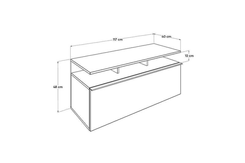 Galnor Tv-bänk 117 cm - Mediumfärgat trä/Vit - Möbler - Tv möbel & mediamöbel - TV bänk & mediabänk