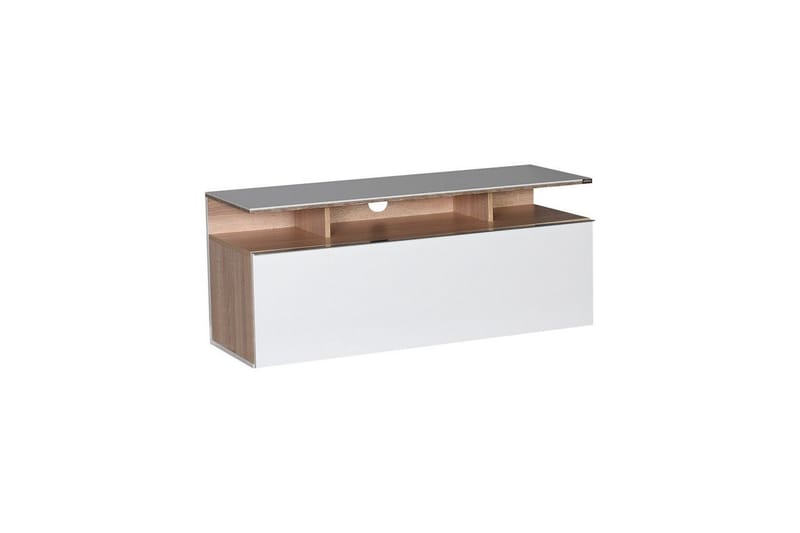 Galnor Tv-bänk 117 cm - Mediumfärgat trä/Vit - Möbler - Tv möbel & mediamöbel - TV bänk & mediabänk