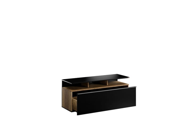 Galnor Tv-bänk 117 cm - Svart/Mediumfärgat trä - Möbler - Tv möbel & mediamöbel - TV bänk & mediabänk