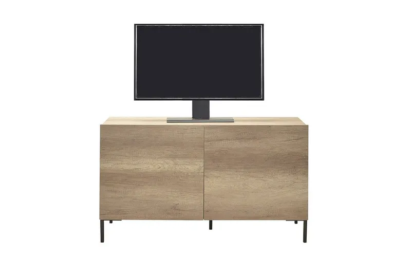 Galnor TV-bänk 120 cm med Förvaring i Mörkt Trä, Naturbrun