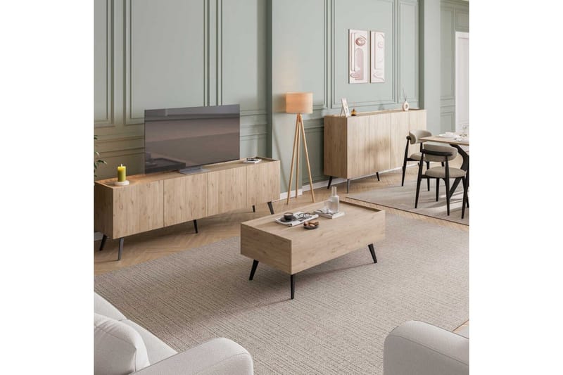 Galnor Tv-bänk 180 cm - Natural - Möbler - Tv möbel & mediamöbel - TV bänk & mediabänk