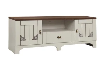 Gaszpar Tv-bänk 140 cm - Vit/Valnöt - Möbler - Tv möbel & mediamöbel - TV bänk & mediabänk