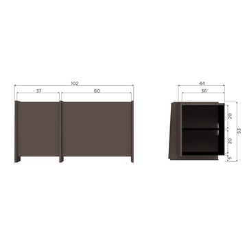 Golvstående Tv Bänk 102 cm med Förvaring i Ask - Brun - Möbler - Tv möbel & mediamöbel - TV bänk & mediabänk