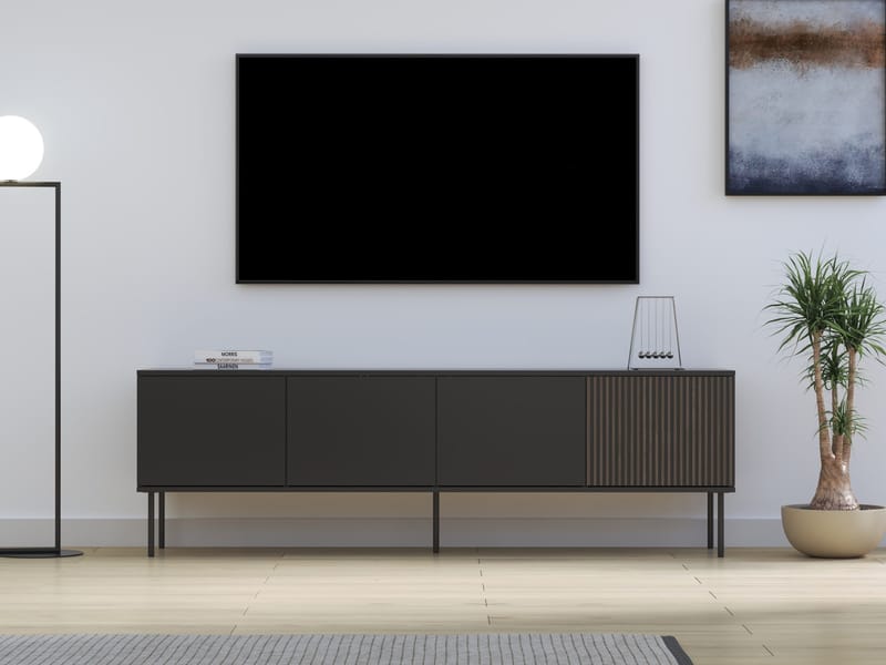 Gravendal TV-bänk 182x57 cm - Svart, valnöt - Möbler - Tv möbel & mediamöbel - TV skåp