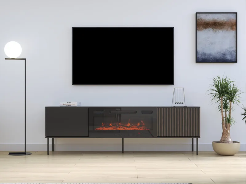Gravendal TV-bänk 182x57 cm - Svart, valnöt - Möbler - Tv möbel & mediamöbel - TV skåp