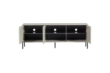 Gravure Golvstående Tv Bänk 150 cm med Förvaring i Mörkt Trä - Ljusbeige - Möbler - Tv möbel & mediamöbel - TV bänk & mediabänk
