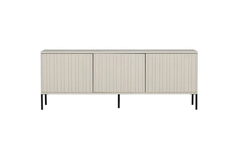 Gravure Golvstående Tv Bänk 150 cm med Förvaring i Mörkt Trä - Ljusbeige - Möbler - Tv möbel & mediamöbel - TV bänk & mediabänk