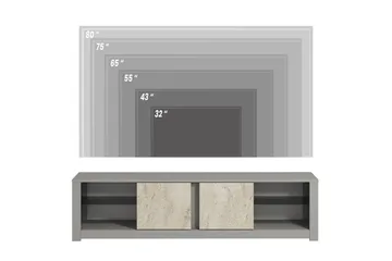 Griselda Tv-bänk 180 cm - Grå/Travertin - Möbler - Tv möbel & mediamöbel - TV bänk & mediabänk
