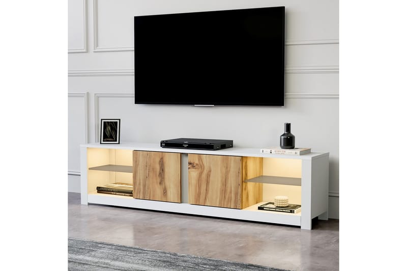Griselda TV-bänk 180 cm i Ek - Vit - Möbler - Tv möbel & mediamöbel - TV bänk & mediabänk