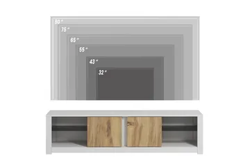 Griselda TV-bänk 180 cm i Ek - Vit - Möbler - Tv möbel & mediamöbel - TV bänk & mediabänk