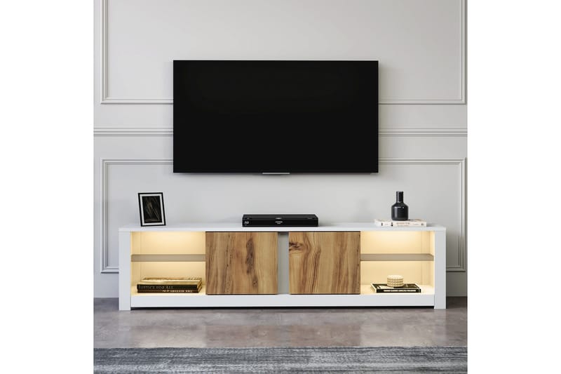 Griselda TV-bänk 180 cm i Ek - Vit - Möbler - Tv möbel & mediamöbel - TV bänk & mediabänk