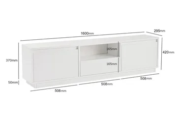 Gulliver Golvstående Tv Bänk 160 cm med Förvaring i Målat Trä - Vit - Möbler - Tv möbel & mediamöbel - TV bänk & mediabänk