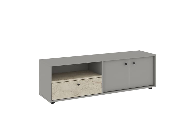 Gwen Tv-bänk 136 cm - Grå/Travertin - Möbler - Tv möbel & mediamöbel - TV bänk & mediabänk