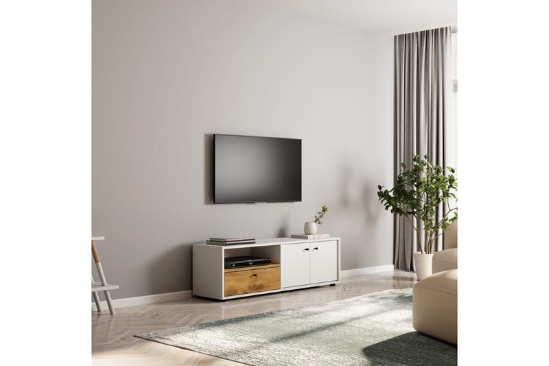 Gwen Tv-bänk 136 cm - Vit/Ek - Möbler - Tv möbel & mediamöbel - TV bänk & mediabänk