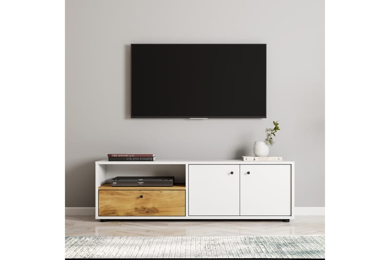 Gwen Tv-bänk 136 cm - Vit/Ek - Möbler - Tv möbel & mediamöbel - TV bänk & mediabänk