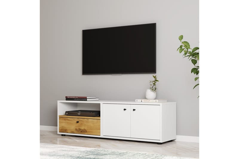 Gwen Tv-bänk 136 cm - Vit/Ek - Möbler - Tv möbel & mediamöbel - TV bänk & mediabänk