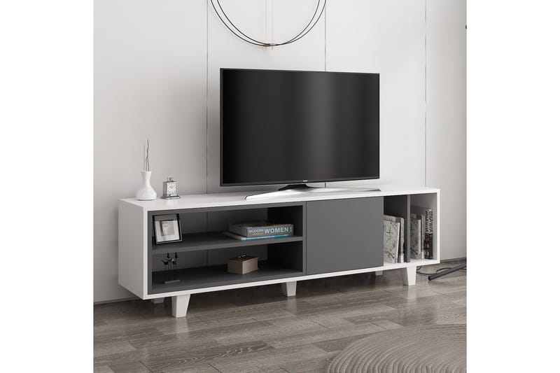 Hachen Tv-bänk 160 cm - Vit/Antracit - TV bänk & mediabänk