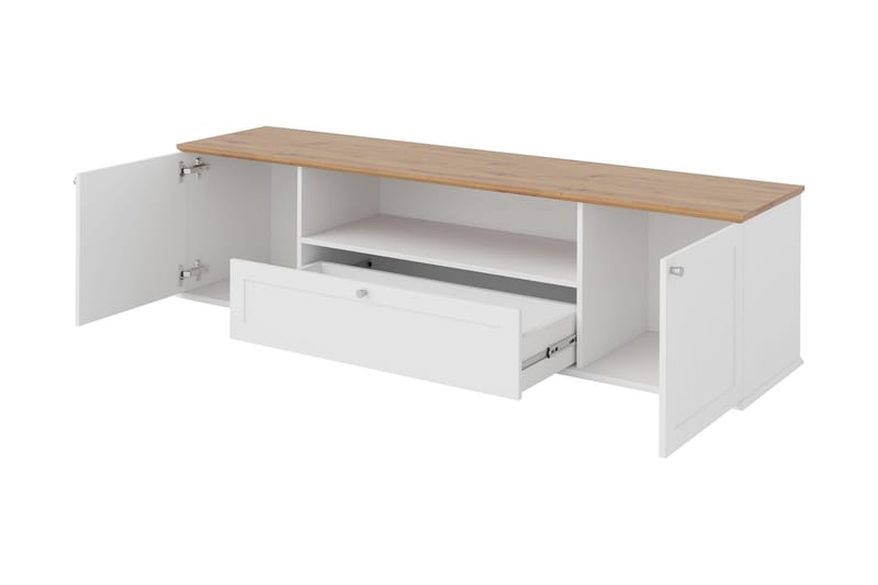 Hammerdal Tv-bänk 182 cm - Vit/Ek - Möbler - Tv möbel & mediamöbel - TV bänk & mediabänk