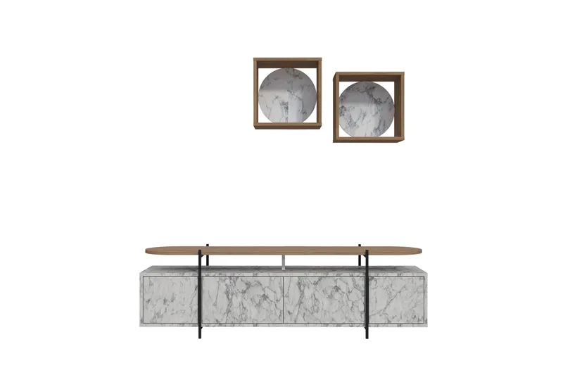 Hanley Tv-möbelset 160x35,6 cm Beige/Brun - Hanah Home - Möbler - Tv möbel & mediamöbel - TV-möbelset