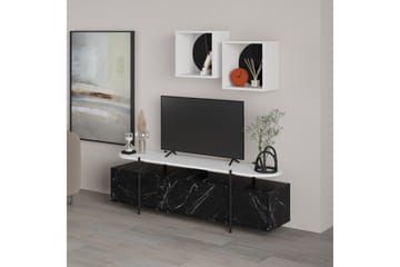Hanley Tv-möbelset 160x35,6 cm Svart/Vit - Hanah Home - Möbler - Tv möbel & mediamöbel - TV-möbelset