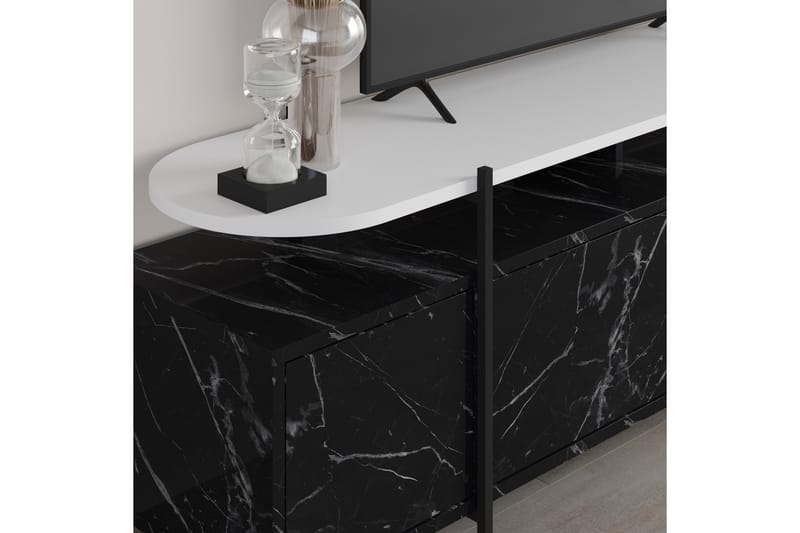 Hanley Tv-möbelset 160x35,6 cm Svart/Vit - Hanah Home - Möbler - Tv möbel & mediamöbel - TV-möbelset