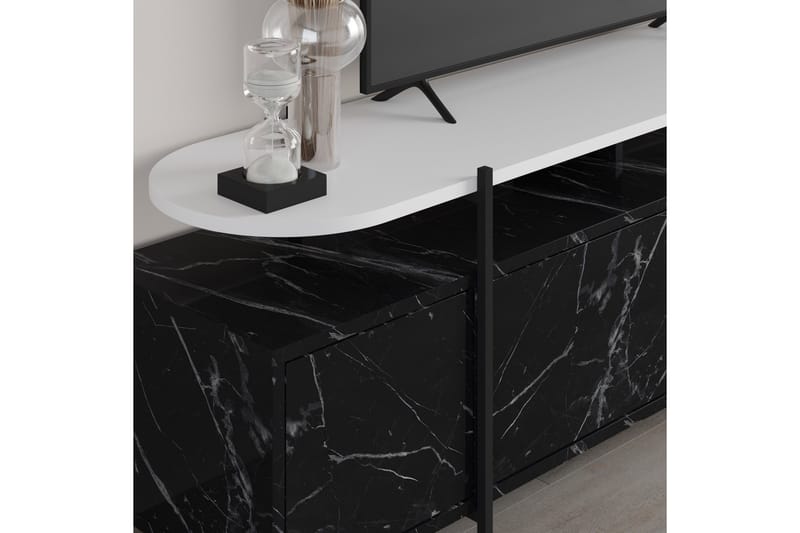 Hanley Tv-möbelset 160x35,6 cm Svart/Vit - Hanah Home - Möbler - Tv möbel & mediamöbel - TV-möbelset