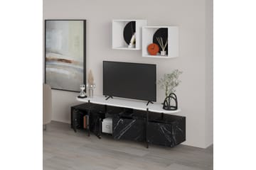 Hanley Tv-möbelset 160x35,6 cm Svart/Vit - Hanah Home - Möbler - Tv möbel & mediamöbel - TV-möbelset