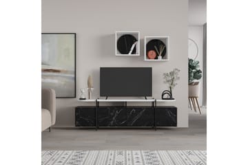 Hanley Tv-möbelset 160x35,6 cm Svart/Vit - Hanah Home - Möbler - Tv möbel & mediamöbel - TV-möbelset