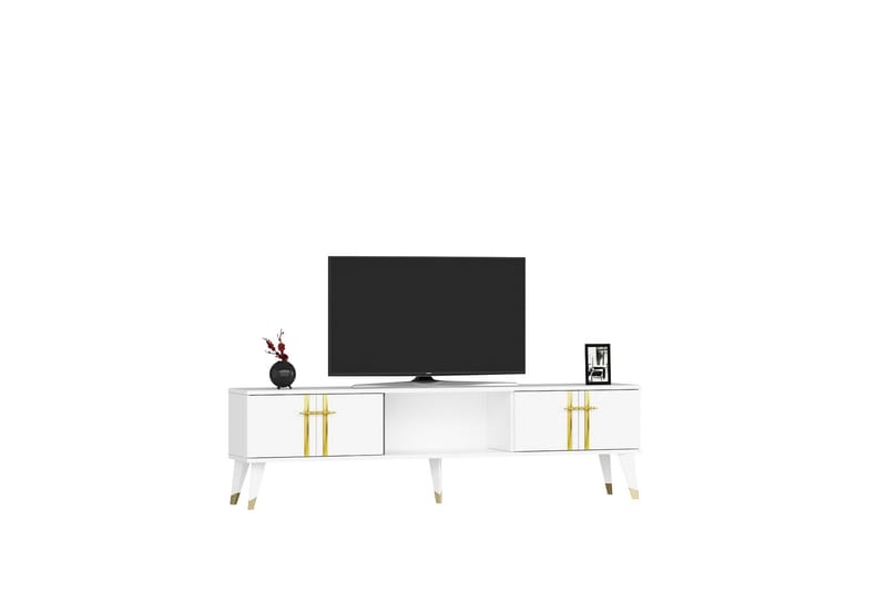 Harsum Tv-bänk 150 cm - Vit/Guld - Möbler - Tv möbel & mediamöbel - TV bänk & mediabänk