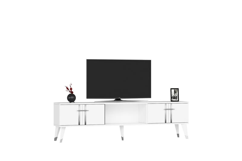 Harsum Tv-bänk 150 cm - Vit/Silver - Möbler - Tv möbel & mediamöbel - TV bänk & mediabänk
