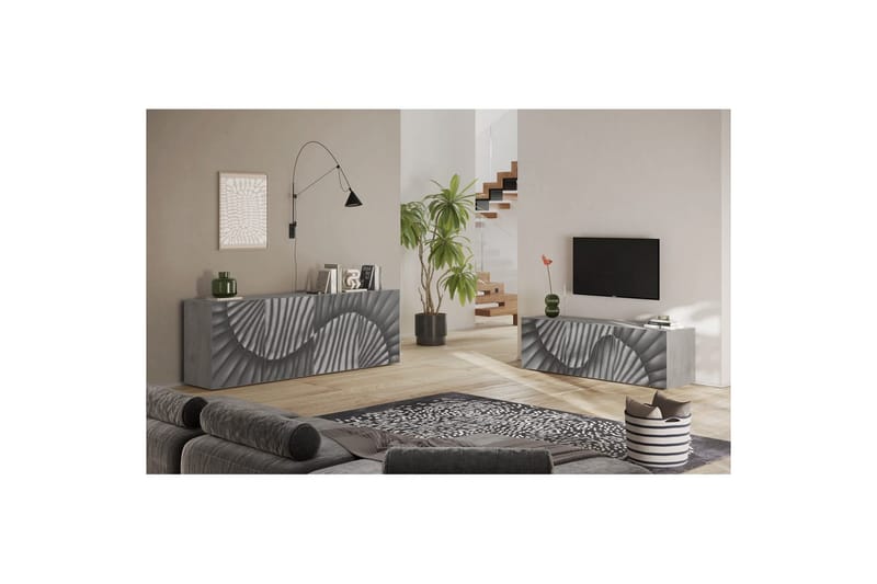 Hawell Tv-Bänk 181 cm - Grå - Möbler - Tv möbel & mediamöbel - TV bänk & mediabänk