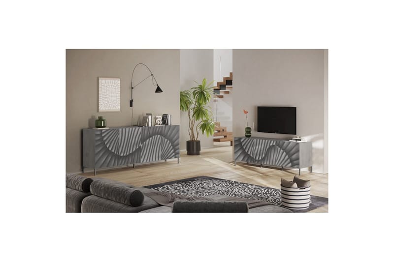 Hawell Tv-Bänk 181 cm - Grå - Möbler - Tv möbel & mediamöbel - TV bänk & mediabänk
